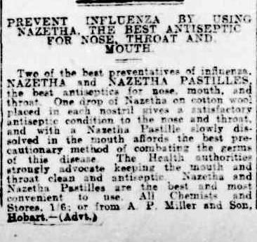 Advertisement for Nazetha Pastilles