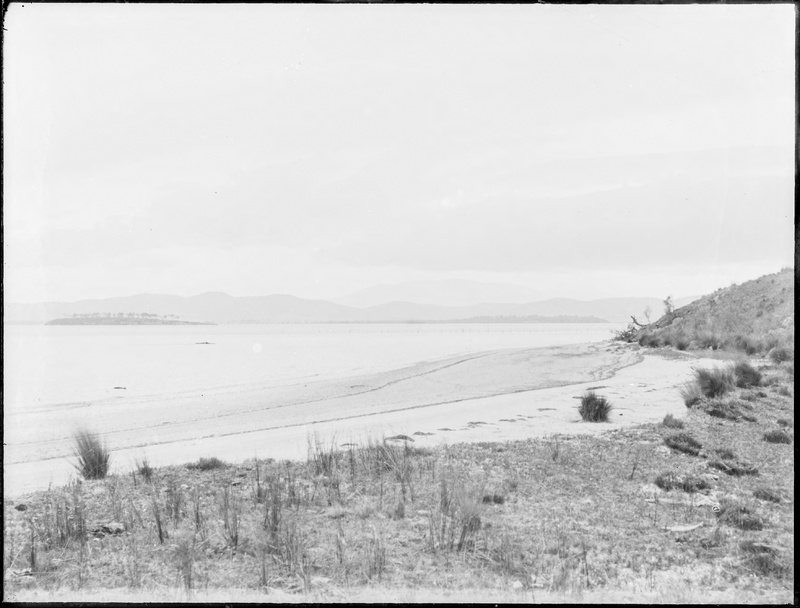 The beach near Grassy Point looking to Woody Island & Mt Wellington